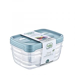 Set de Conservation Rectangles en Plastique 1,2 Lt x3 pièces Trend - HOBBY LIFE