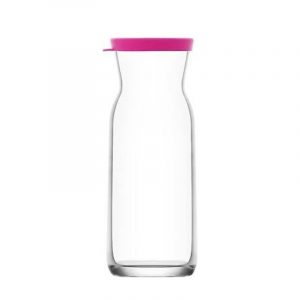Carafe d'Eau en Verre Avec Bouchon Silicone Rose 700ml FONTE
