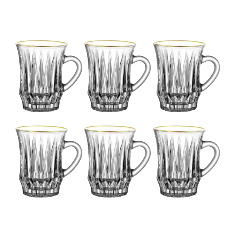 Verre avec Poignée x6 pièces Gold (GL1 36G) - ALTINBAS